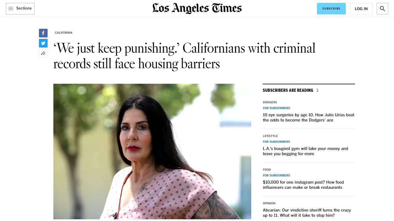 Californians with criminal records face housing barriers - Los Angeles ...